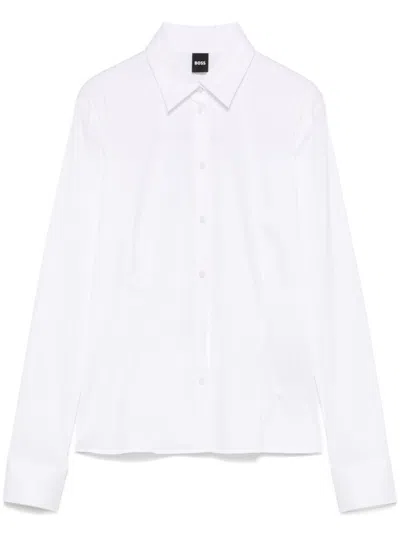 Hugo Boss Poplin Shirt In White