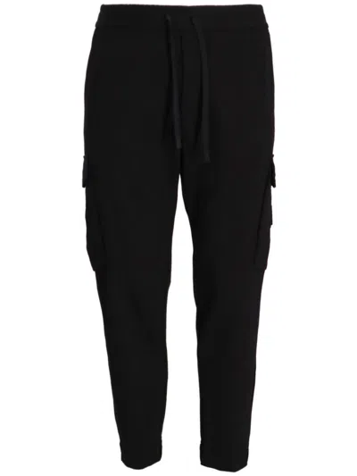 Hugo Boss Poplin Tapered Trousers In 001-black