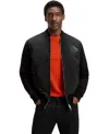 Hugo Boss X Porsche Skiles Logo-plaque Cotton Bomber Jacket In Black