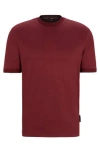 Hugo Boss Porsche X Boss Mercerised-cotton T-shirt With Special Branding In Burgundy