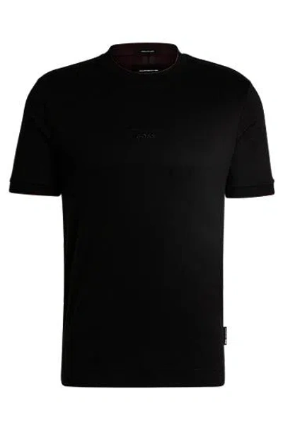 Hugo Boss Porsche X Boss Mercerised-cotton T-shirt With Special Branding In Black