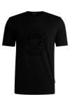 Hugo Boss Porsche X Boss Mercerized-cotton T-shirt With Special Branding In Black