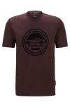 Hugo Boss Porsche X Boss Mercerized-cotton T-shirt With Special Branding In Light Red