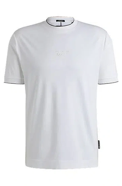 Hugo Boss Porsche X Boss Mercerised-cotton T-shirt With Special Branding In White