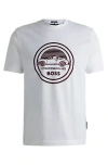 Hugo Boss Porsche X Boss Mercerized-cotton T-shirt With Special Branding In White