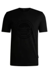 Hugo Boss Porsche X Boss Mercerized-cotton T-shirt With Special Branding In Black