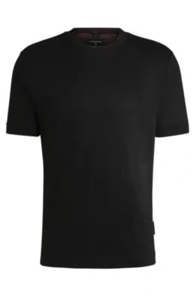Hugo Boss Porsche X Boss Mercerized-cotton T-shirt With Special Branding In Black