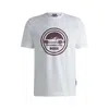 Hugo Boss Porsche X Boss Mercerized-cotton T-shirt With Special Branding In White