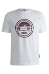 Hugo Boss Porsche X Boss Mercerized-cotton T-shirt With Special Branding In White