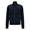 Hugo Boss Porsche X Boss Mixed-material Jacket With Special Branding In Blue