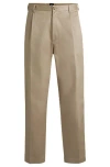 Hugo Boss Porsche X Boss Relaxed-fit Trousers In Cotton Twill In Light Beige