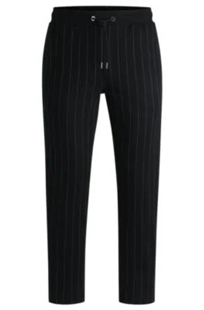 Hugo Boss Porsche X Boss Tracksuit Bottoms With Vertical Stripes In Black
