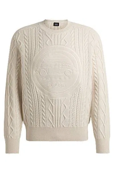 Hugo Boss Porsche X Boss Wool Sweater With Special Branding In White