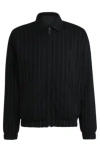 Hugo Boss Porsche X Boss Zip-up Sweatshirt With Vertical Stripes In Black