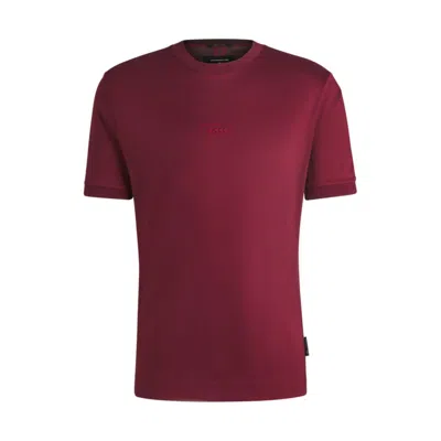 Hugo Boss Porsche X Mercerized-cotton T-shirt With Special Branding In Burgundy