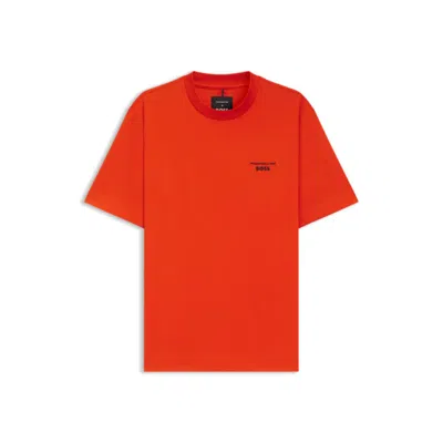 Hugo Boss Porsche X Mercerized-cotton T-shirt With Targa Artwork In Red