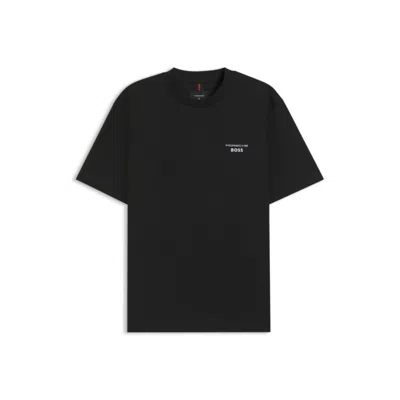 Hugo Boss Porsche X Mercerized-cotton T-shirt With Targa Artwork In Black