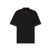 Hugo Boss Porsche X Polo Shirt In Cotton With Moisture Control In Black