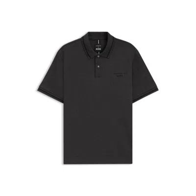 Hugo Boss Porsche X Polo Shirt In Cotton With Moisture Control In Gray