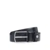 Hugo Boss Porsche X Reversible Leather Belt With Double B Monogram Keeper In Black