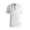 Hugo Boss X Porsche Paras Quarter Zip Polo Shirt In White