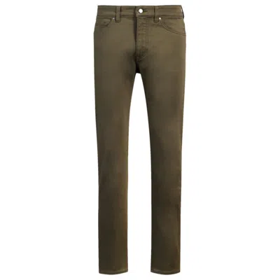 Hugo Boss Porsche X Tapered-fit Jeans In Performance-stretch Denim In Green