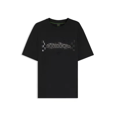 Hugo Boss Porsche X T-shirt With Glossy Artwork In Black