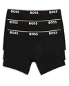 Hugo Boss Boss Underwear 3 Pack Long Boxer Briefs In Black