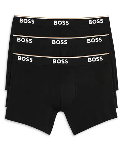 HUGO BOSS POWER COTTON BLEND BOXER BRIEFS, PACK OF 3