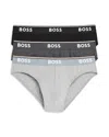 Hugo Boss Men's Pack Of Three Stretch Cotton Briefs In Open Gray