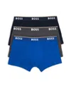 Hugo Boss Boss Underwear 3 Pack Trunks In Blue/navy Blue/gray