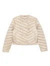 Hugo Boss Pranella Quilted Chevron Jacket In Neutral