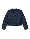 Hugo Boss Pranella Quilted Double-breasted Jacket In Blue