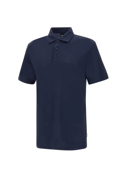 Hugo Boss Press55 Cotton Polo Shirt In Blue