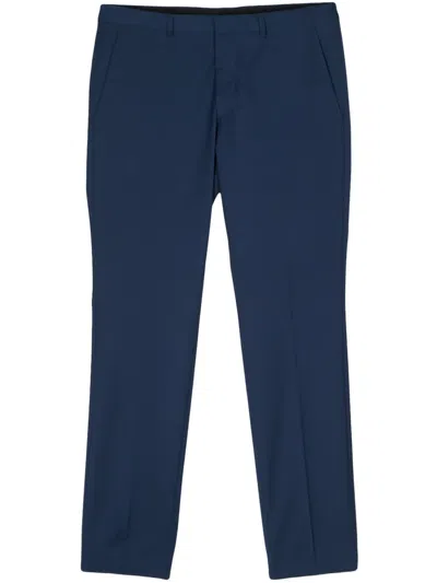 Hugo Boss Pressed-crease Tapered Trousers In Blue