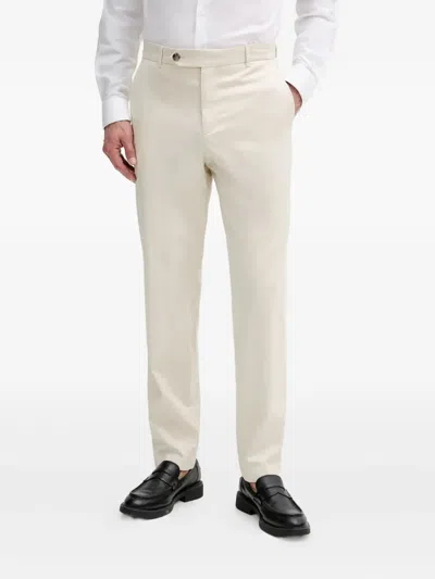 Hugo Boss Pressed-crease Trousers In Neutral
