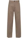 Hugo Boss Pressed-crease Twill Tapered Trousers In Brown