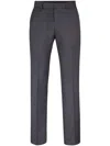 Hugo Boss Pressed-crease Virgin Wool Tailored Trousers In Grey