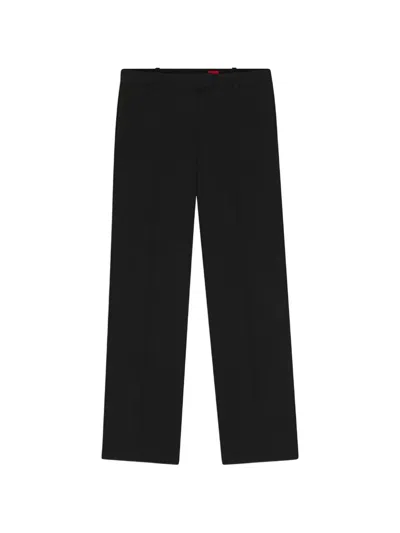 Hugo Boss Pressed-crease Straight-leg Trousers In Black