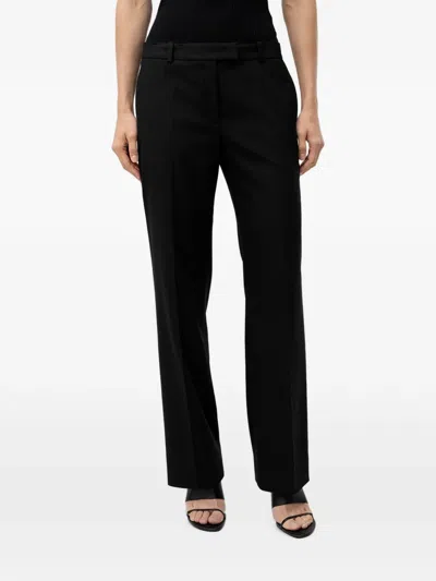 Hugo Boss Pressed-crease Straight-leg Trousers In Black