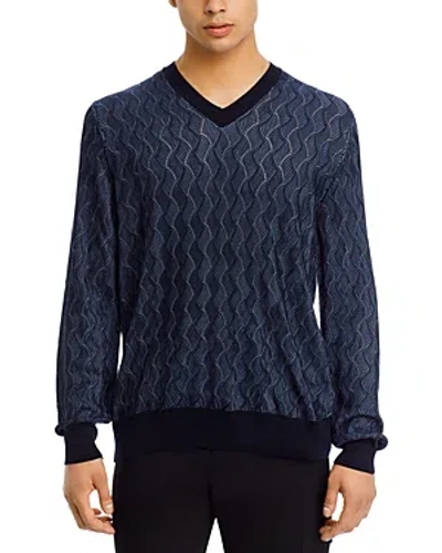 Hugo Boss Primo Silk Sweater In Dark Blue