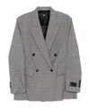 Hugo Boss Prince Of Wales-check Blazer In Gray