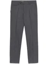 Hugo Boss Slim-fit Pants In Micro-patterned Virgin Wool In Gray