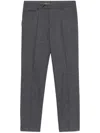 Hugo Boss Slim-fit Pants In Micro-patterned Virgin Wool In Gray