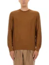 Hugo Boss Prince Of Wales Checked Silk Sweater In Brown