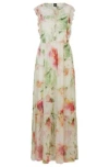 HUGO BOSS PRINTED DRESS IN CRINKLE CREPE WITH LACE DETAILS