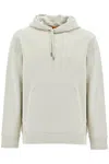 Hugo Boss Boss Printed Hoodie With Hood In Beige