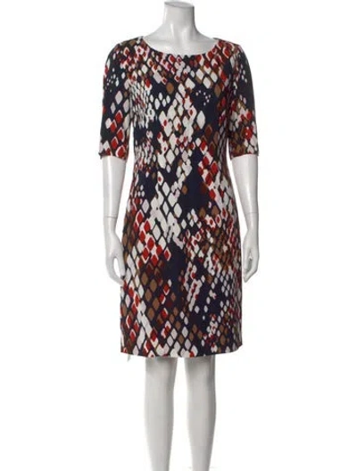 Pre-owned Hugo Boss Printed Knee-length Dress In Multi