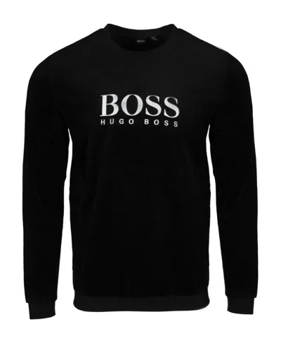 Hugo Boss Printed Logo Hoodie In Black