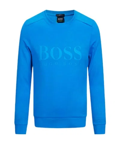 Hugo Boss Printed Logo Hoodie In Blue